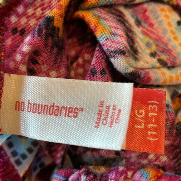 No Boundaries lg 11 - 13 camisole racer back pink chevron 100% poly lace beads - Picture 5 of 7